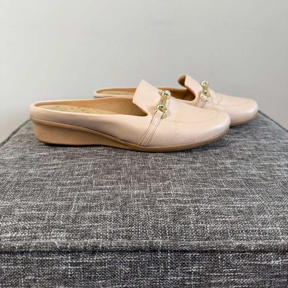 Malu Light Pink Slip-On Mules, Size 7.